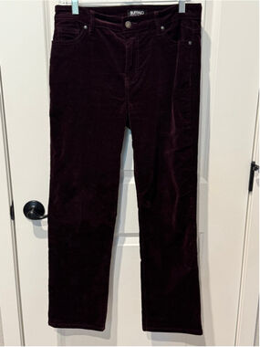 Women's Buffalo David Bitton Nyla Straight Leg Corduroy Pants Size 8 Burgundy